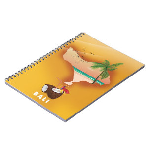 Bali geïllustreerde kaart notitieboek