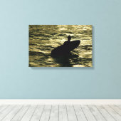 Bali Golden Hour Surf - Canvas Wall Art Print (Insitu (Houten vloer))