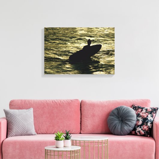 Bali Golden Hour Surf - Canvas Wall Art Print (Insitu (Woonkamer))