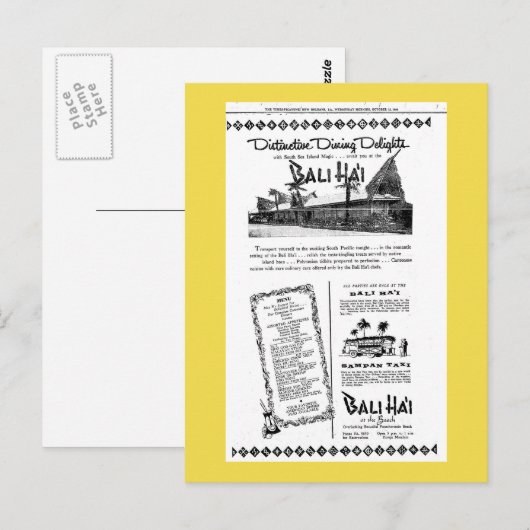 Bali Hai Pontchartrain Beach Briefkaart (Voorkant / Achterkant)