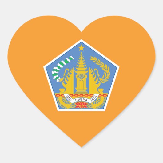 Bali Heart Flag, Indonesië Hart Sticker (Voorkant)