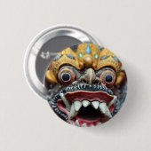 Bali Hindoe-masker Ronde Button 5,7 Cm (Voorkant /achterkant)