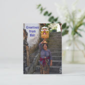 Bali Hindu Woman met fruit Briefkaart (Staand voorkant)