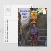 Bali Hindu Woman met fruit Briefkaart (Voorkant / Achterkant)