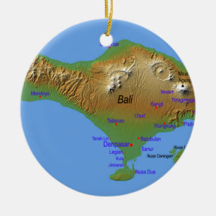 Bali Holliday Map Keramisch Ornament