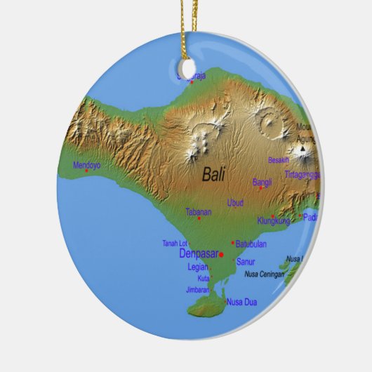 Bali Holliday Map Keramisch Ornament (Links)