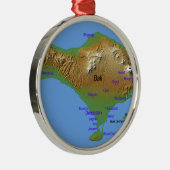 Bali Holliday Map Metalen Ornament (Rechts)