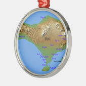Bali Holliday Map Metalen Ornament (Links)