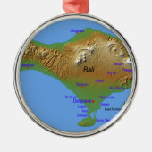 Bali Holliday Map Metalen Ornament (Voorkant)
