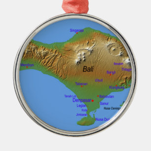 Bali Holliday Map Metalen Ornament