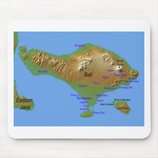 Bali Holliday Map Muismat (Voorkant)