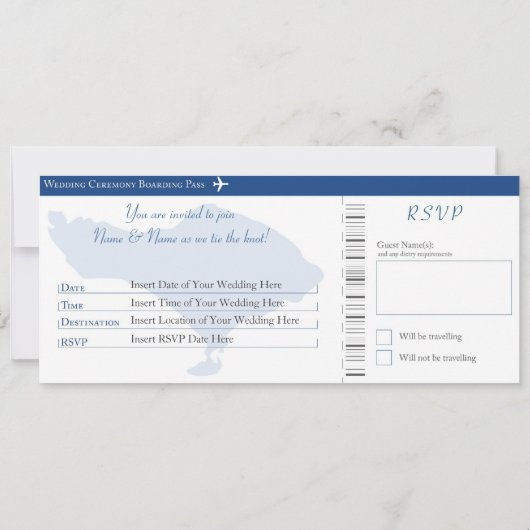 Bali Huwelijks-uitnodiging Instapkaart Kaart (Achterkant)