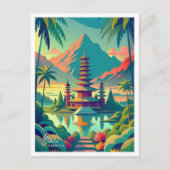 Bali Indonesia Art Vintage Travel Illustratie Briefkaart (Voorkant)