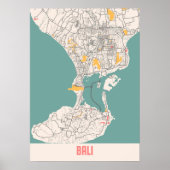 Bali - Indonesia - Chalk City Map Poster (Voorkant)