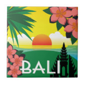 Bali Indonesia Illustration  style Tegeltje (Voorkant)
