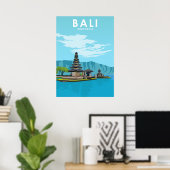 Bali Indonesia Illustration Travel Poster (Thuiskantoor)