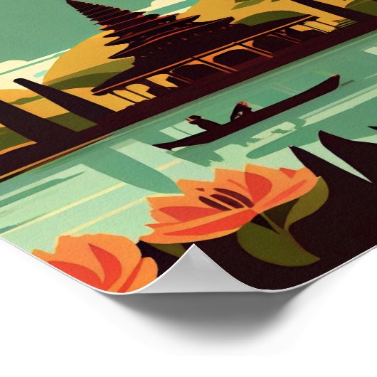 Bali Indonesia Minimalistisch  Art Poster (Hoek)