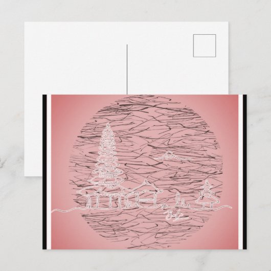 Bali Indonesia Roze Revel Briefkaart (Voorkant / Achterkant)