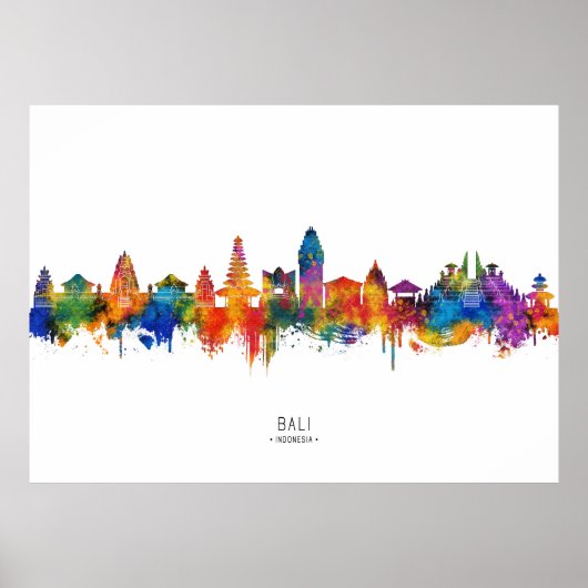 Bali Indonesia Skyline Poster (Voorkant)