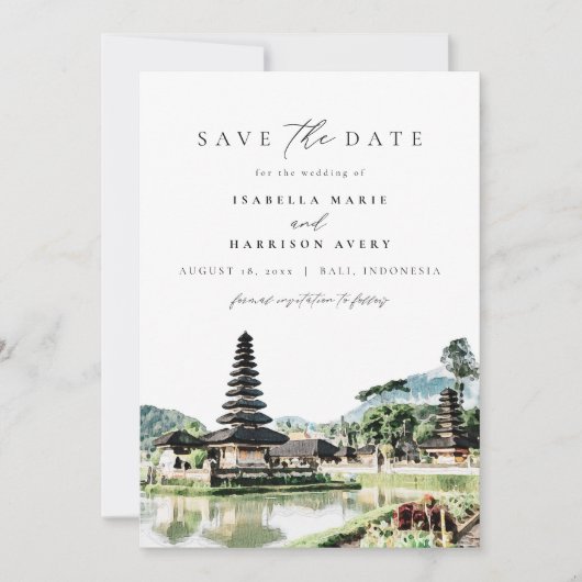 BALI INDONESIA Skyline Wedding Save the Date (Voorkant)