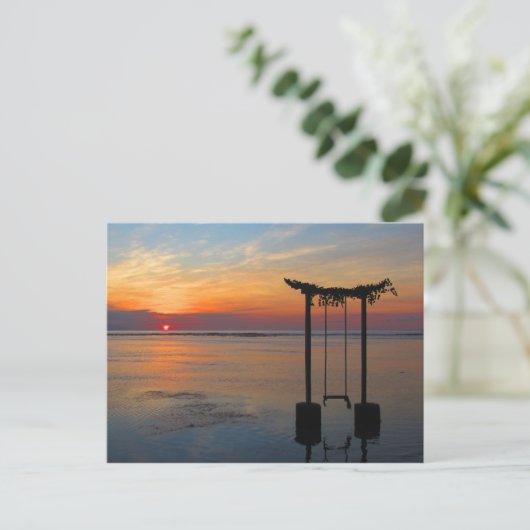 Bali Indonesia Sunset Briefkaart (Staand voorkant)