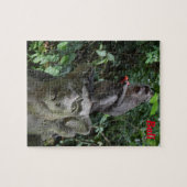 Bali Indonesia Temple Statue with Macaque Monkey Legpuzzel (Horizontaal)
