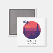 Bali Indonesia Temple Vintage Reizen Magneet (Voorkant / Achterkant)