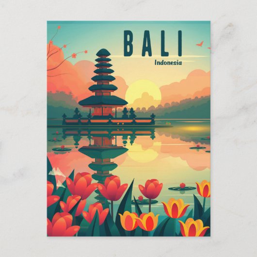 Bali Indonesia Travel Briefkaart (Voorkant)