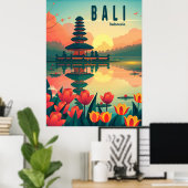 Bali Indonesia Travel Poster (Thuiskantoor)