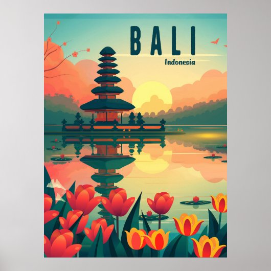 Bali Indonesia Travel Poster (Voorkant)