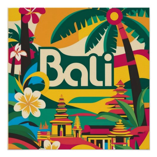 Bali Indonesia Travel Poster (Voorkant)