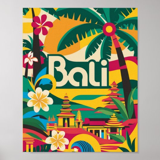 Bali Indonesia Travel Poster (Voorkant)