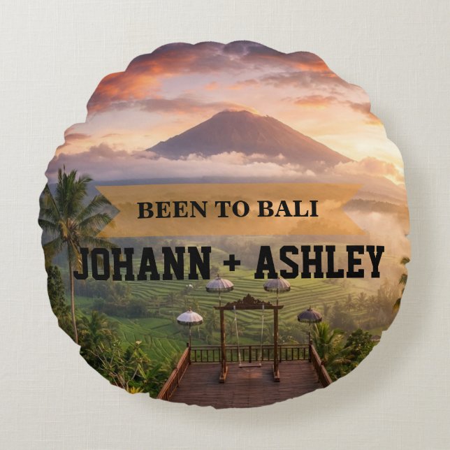 Bali Indonesia Travel Souvenir Throw Pillow Rond Kussen (Voorkant)