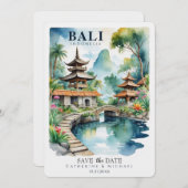 Bali Indonesia Tropical Asian Destination Wedding Save The Date (Voorkant / Achterkant)