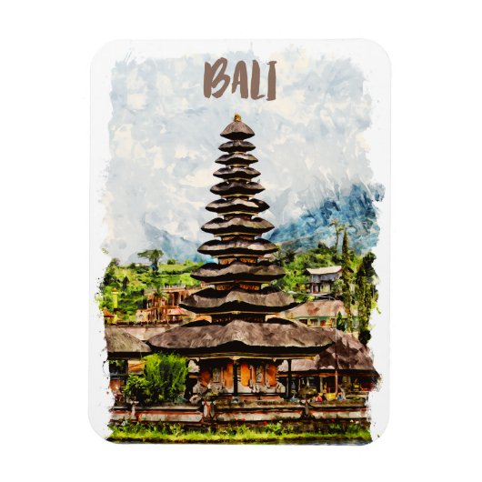 Bali Indonesia Ulun Danu Beratan Photo Magnet Magneet (Verticaal)