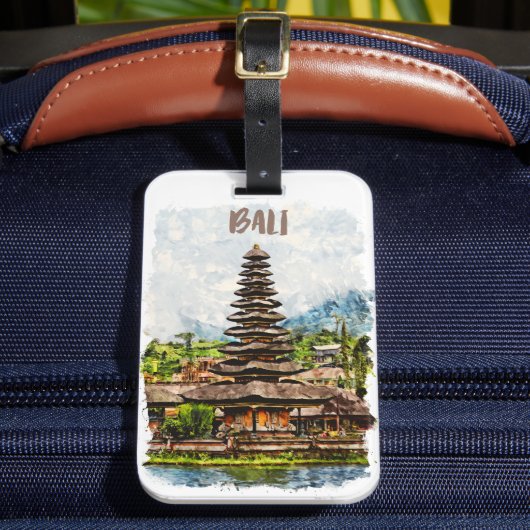 Bali Indonesia Ulun Danu Beratan Temple Bagagelabel (Voorkant Insitu 2)