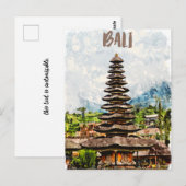 Bali Indonesia Ulun Danu Beratan Temple Briefkaart (Voorkant / Achterkant)