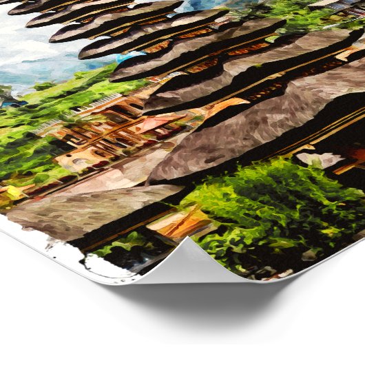 Bali Indonesia Ulun Danu Beratan Temple Poster (Hoek)