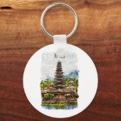 Bali Indonesia Ulun Danu Beratan Temple Sleutelhan Sleutelhanger (Voorkant)