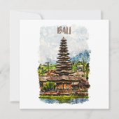 Bali Indonesia Ulun Danu Beratan Wenskaart Kaart (Voorkant)