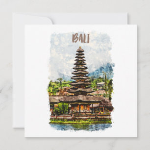Bali Indonesia Ulun Danu Beratan Wenskaart Kaart