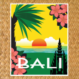 Bali Indonesia vintage Poster