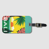Bali Indonesia vintage-reisstijlillustratie Bagagelabel (Voorkant (horizontaal))