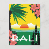 Bali Indonesia vintage-reisstijlillustratie Briefkaart (Voorkant)