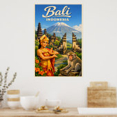 Bali Indonesia - Vintage Travel Poster (Keuken)