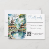 Bali Indonesia Wedding RSVP Kaartje (Voorkant)