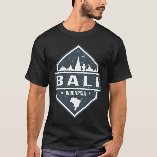 Bali Indonesia With Bali Island And Silhoutte of C T-shirt (Voorkant)