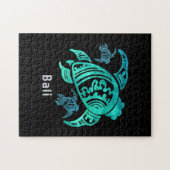Bali Indonesia Zee Blue Tribal Turtle Legpuzzel (Horizontaal)