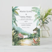 Bali Indonesië Bestemming Bruiloft Uitnodigen Kaart (Staand voorkant)