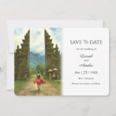 Bali Indonesië Bestemming Huwelijk Save The Date (Voorkant)